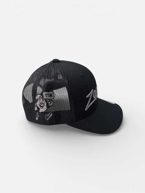 Black cartoon cap